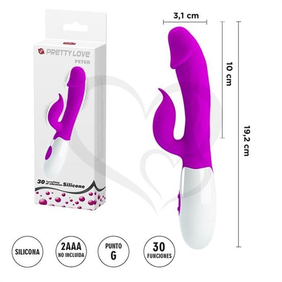 Estimulador vaginal con vibrador de clitoris y 30 funciones de vibracion